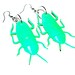 Neon Cock Roach Earrings