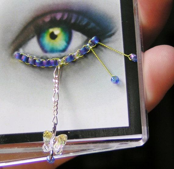 False Eyelashes purple crystal butterfly tears Eyelash