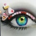 Cupcake Eyelash Jewelry - false eyelashes with chocolate, strawberry, and vanilla sweets