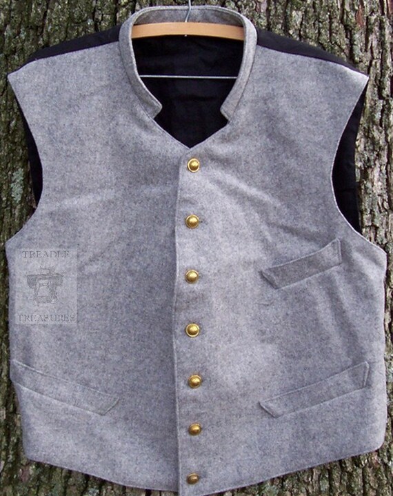 NSSA Civil War Confederate Wool Vest Size 44 B1