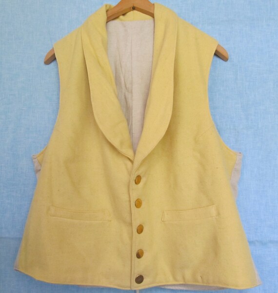 Wool Vest Civilian Yoke Collar Size 42 NSSA Civil War 1812