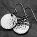 Hammered Stainless Steel Round Disc Earrings - 3/4 inch discs