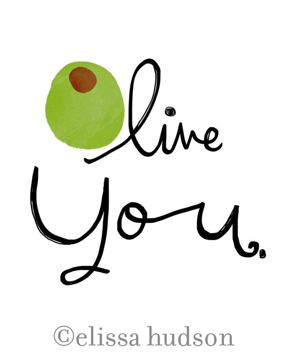Items similar to Olive You Wall Art Print on Etsy
