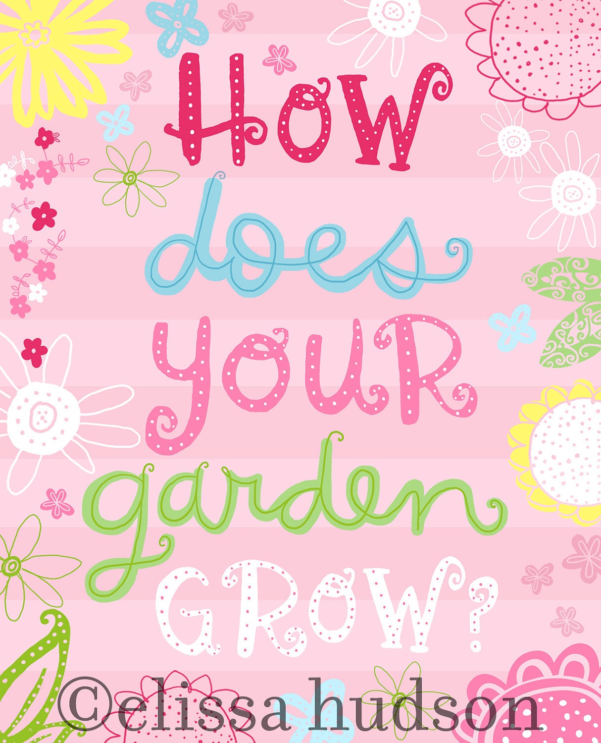 How Does Your Garden Grow Wall Art Print by elissahudson on Etsy