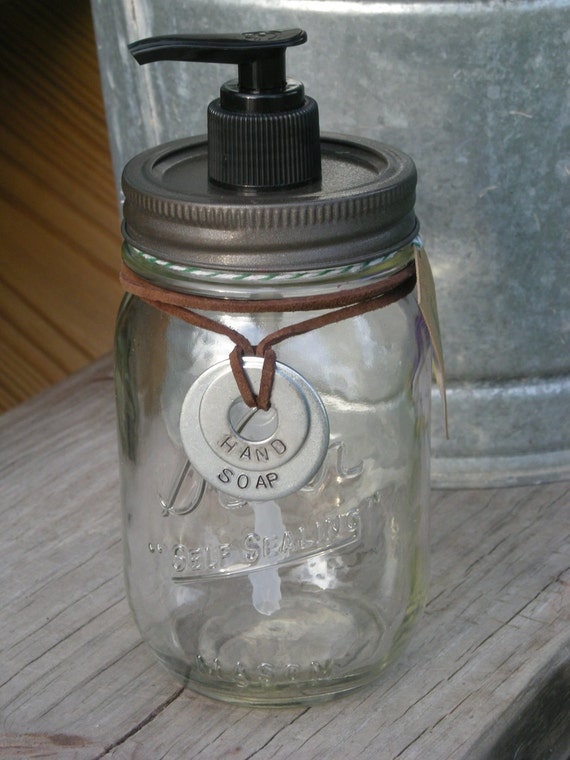 Items similar to Canning Jar Soap Dispenser Bronze Lid/Black Pump