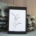 Abstract Nature of Leaves and Squares Black and White Print on Watercolor Paper Framed 4 x 6