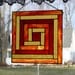 Stained Glass Window Panel Log Cabin Quilt Block