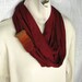 Infinity Scarf - Dark Rust Jersey Loop Circle with Taupe Rust Copper Crochet