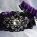 Wedding Garter set , Stunning Heirloom Keepsake garter Purple and black lace