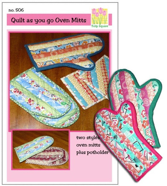 Quilted Oven Mitts and Potholders - Pattern no. 506 from TulipSquare on Etsy Studio
