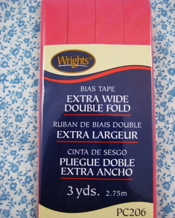 Wrights Bias Tape Extra Wide Double Fold Coral Color NIP Hard