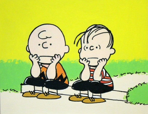 charlie brown & linus painting