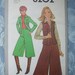 70s Gaucho Pants Sewing Pattern plus Vest and Jacket w Pintucks Simplicity 8202 Bust 34 UNCUT