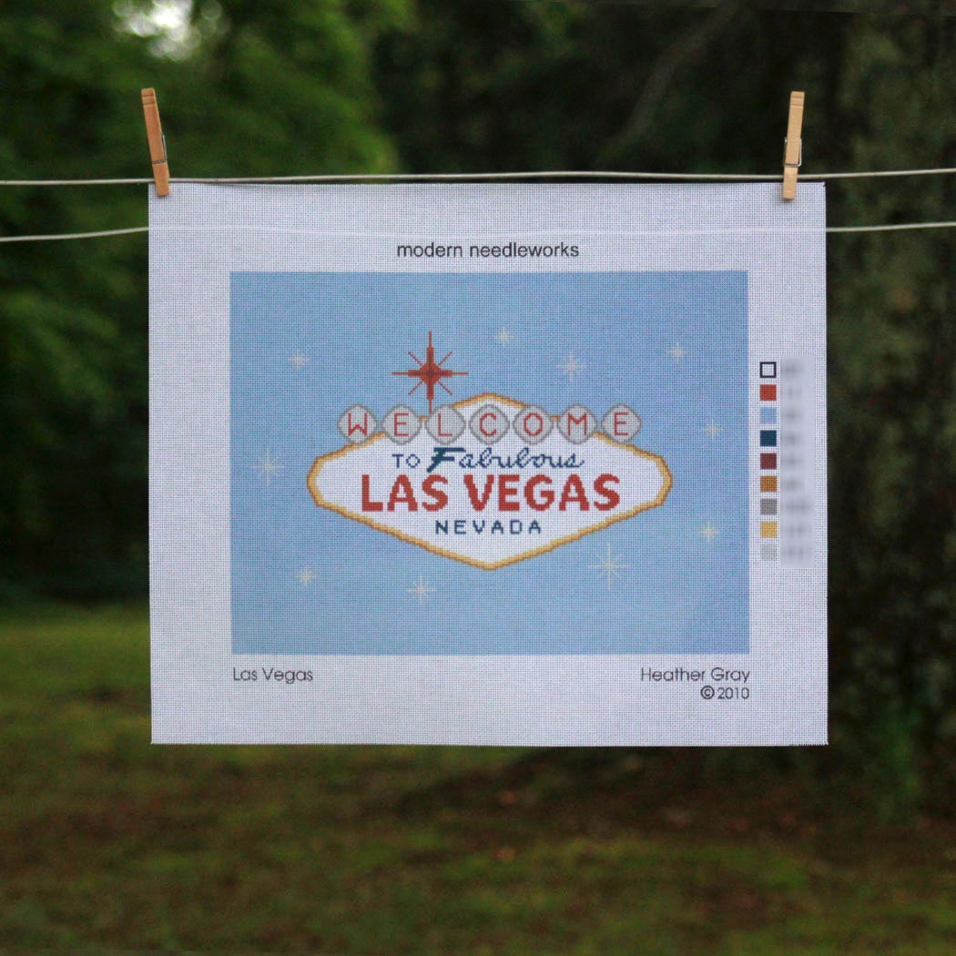 las vegas retro modern needlepoint canvas diy contemporary