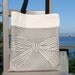 big bow canvas tote bag