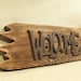 Rustic Cast Iron Welcome Sign -- lodge cabin decor -- reclaimed western cedar