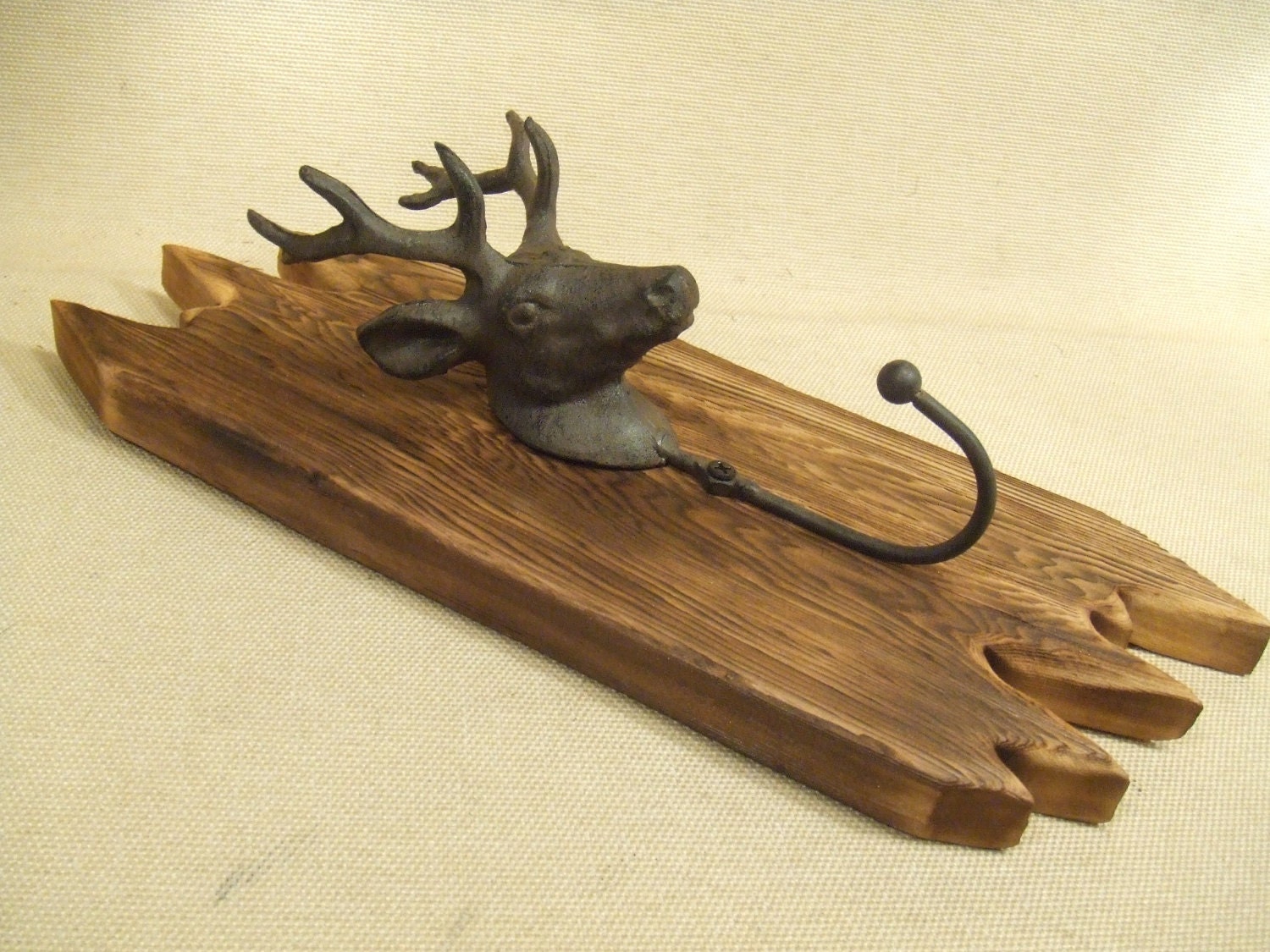 Rustic deer coat rack lodge cabin decor reclaimed
