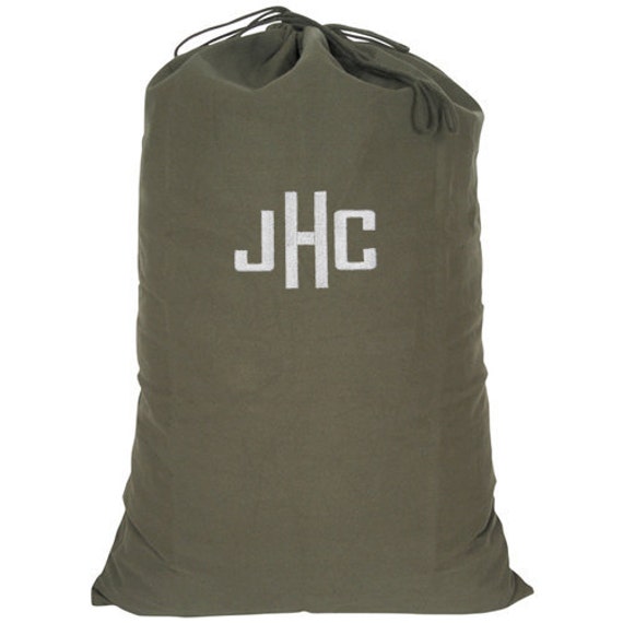 Personalized Dorm College Camp Laundry Bag Olive Drab Camo