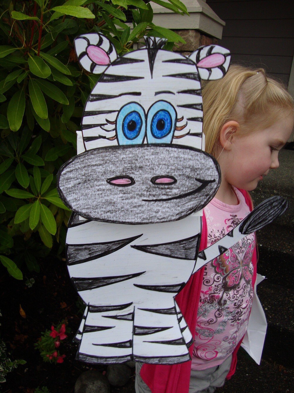 Zebra Puppet and Paper Craft Hand Drawn Original