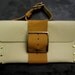 Cream leather envelope saddle bag