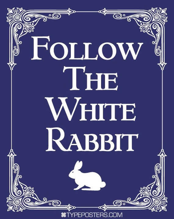 Items similar to Follow The White Rabbit Poster on Etsy