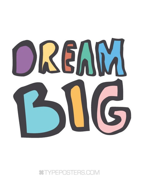 Items similar to Big Dreams - Typographic Art Print on Etsy