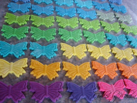 24 Butterfly Fondant Cupcake Decorations (EDIBLE) Il_570xn