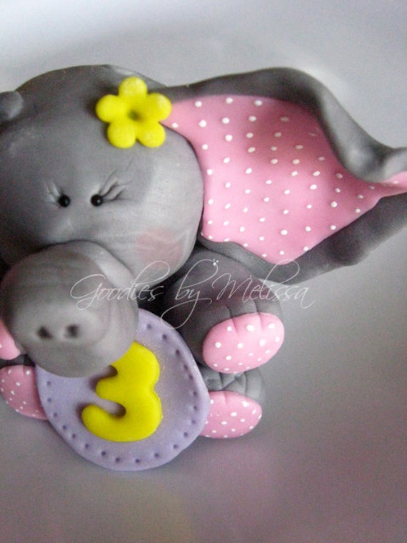 Fondant elephant cake topper Il_570xn