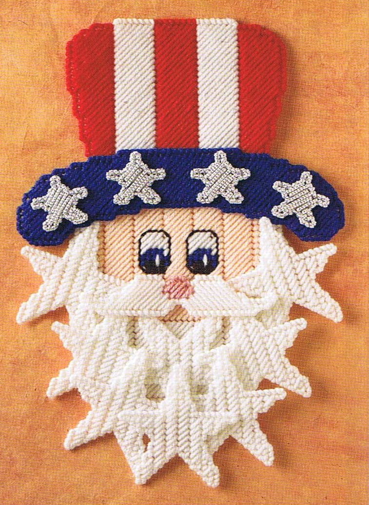 STAR-SPANGLED SAM Plastic Canvas Pattern July 4th Holiday