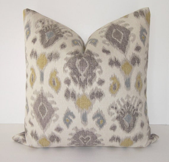 Items similar to Euro Sham Decorative Designer Ikat Pillow Cover