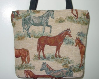Horse Tapestry All in One Tote Bag and Purse