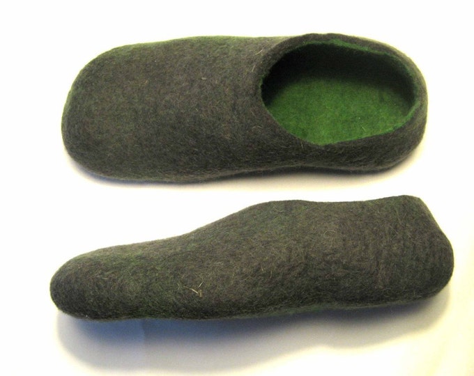 Boiled Wool Shoes, Mens Loafer Slippers, Felt House Shoes, House Slippers, Gift For Father, Felted Slippers, Warm Handmade Slippers, Outdoor