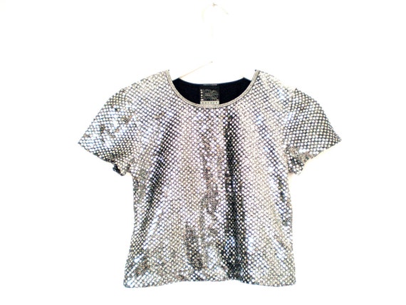 90's Sparkly sequin cropped top size S/M