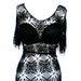 90's sheer crochet beaded top
