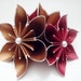 4 Copper and Red Paper Flowers- ready to ship, handmade, gift, anniversary, wedding, valentines day