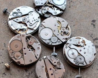 Vintage watch movements -- set of 6 -- D1
