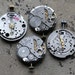 Vintage watch movements with hands -- set of 4