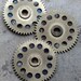 Vintage clock brass gears -- set of 3 -- D4
