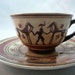 TEACUP - KERAMIKOS - small teacup - hand made athens GREECE - cup and saucer