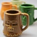 TIKI - SHOT GLASSES - tiny cups with handles - Mayan - Mexican - ceramic