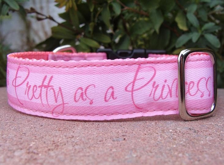 Girl Dog Collar Disney Pink Princess 1 width by fairytailcollars