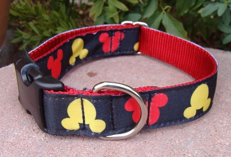 Dog Collar Disney Mickey Mouse Black 1 wide Quick