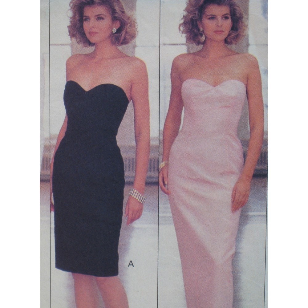  Strapless  Dress  Pattern  Cocktail  Party Prom  Fitted Long or