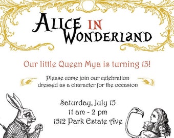 Items similar to Vintage Alice In Wonderland Invitations on Etsy