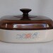 Vintage Corning Ware Symphony 2 Liter 2 Quart Covered Casserole A 10 B with Brown Lid Amber Lid circa 1990