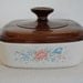 Vintage Corning Ware A-1-B Symphony Design 1 Liter, or 1 Quart Covered Casserole with Brown Lid Amber Lid circa 1990
