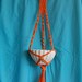 Macrame Plant Hanger Bright Orange 36 inches total length