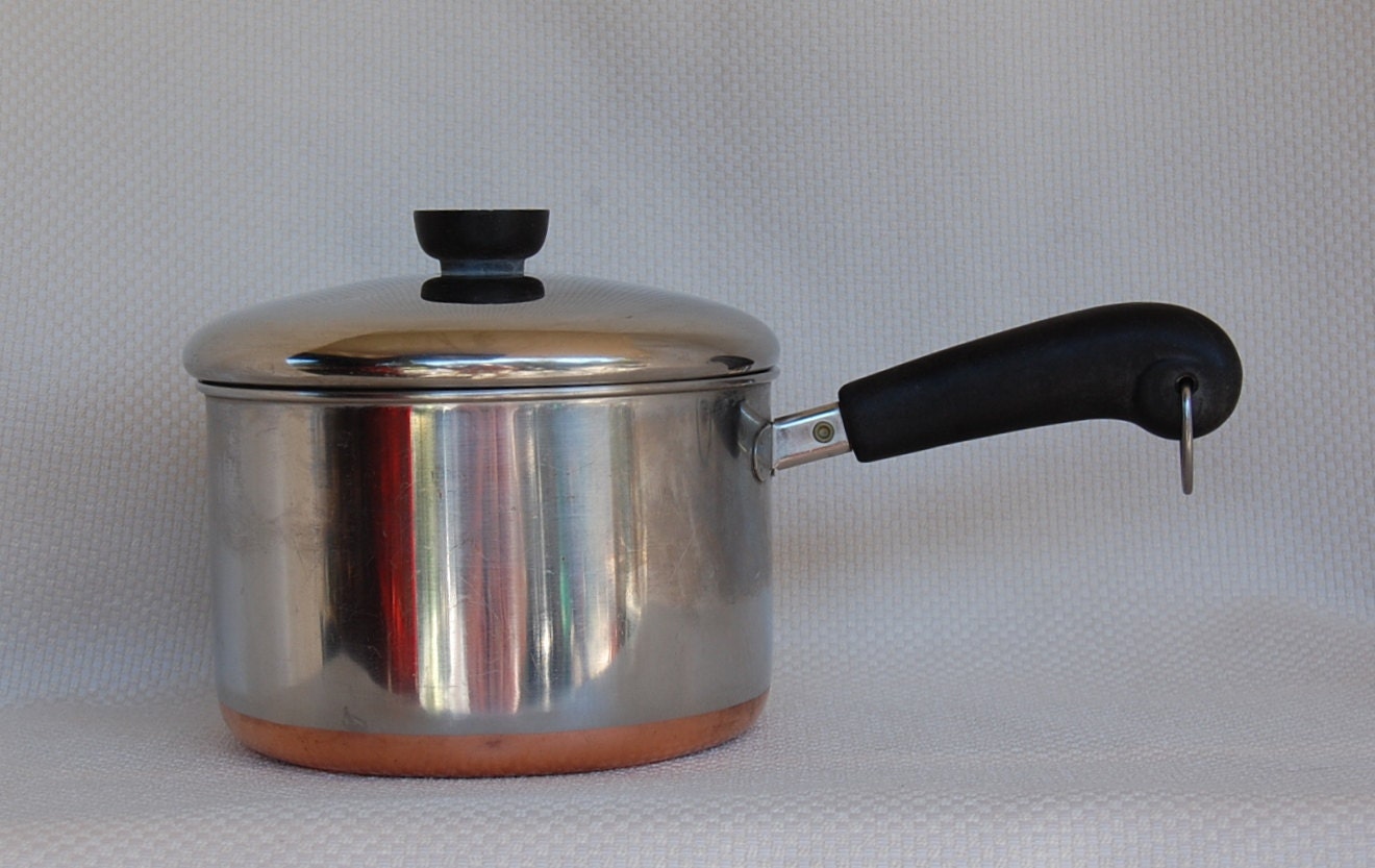 Vintage Revere Ware 3 Quart 1801 Copper Clad Stainless Steel 0215