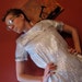 Dress metallic silver fringe GOGO 1960s dress S