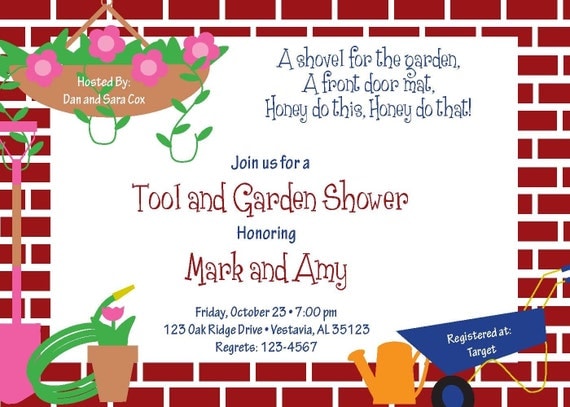 Tool And Garden Shower Invitations 1